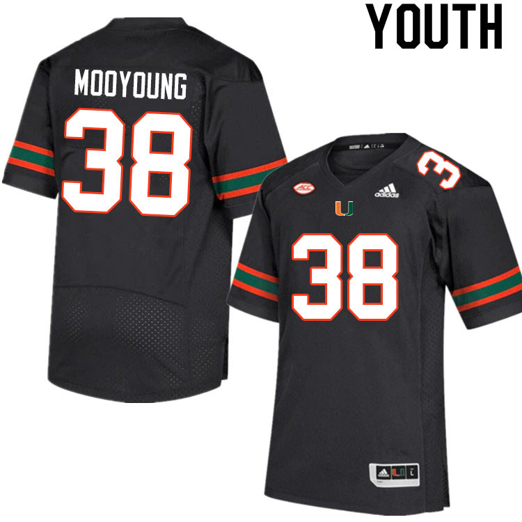 Youth #38 Myles Mooyoung Miami Hurricanes College Football Jerseys Sale-Black